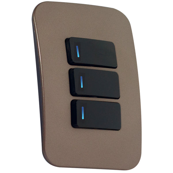 Major Tech Three Lever One-Way Switch  BK/BZ With LED Locator (100mmx50mm) VL111C3HBBZ