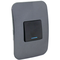 Major Tech One Lever One-Way Switch (2 Mod) BK/GM With LED Locator (100mmx50mm) Vertical VL112C1VBGM