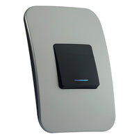 Major Tech One Lever One-Way Switch (2 Mod) BK/SV With LED Locator (100mmx50mm) Vertical VL112C1VBSV