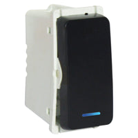 Major Tech One Lever Two-Way Switch  WT/SV With LED Locator (100mmx50mm) Vertical VL121C1VWSV