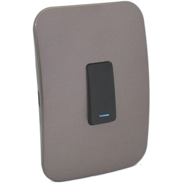 Major Tech One Lever One-Way Switch BK/BZ With LED Locator (100mmx50mm) Vertical VL111C1VBBZ