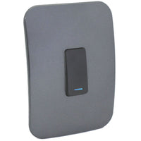 Major Tech One Lever Two-Way Switch  BK/GM With LED Locator (100mmx50mm) Vertical VL121C1VBGM