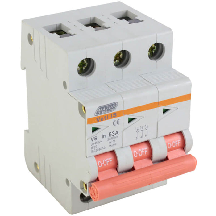 Major Tech 63A Triple Pole Isolator Switch VS3P63