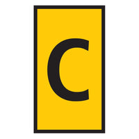 Yellow Electrical Wire Marker with Black 'C' - 0.15-0.75mm Wire Identification