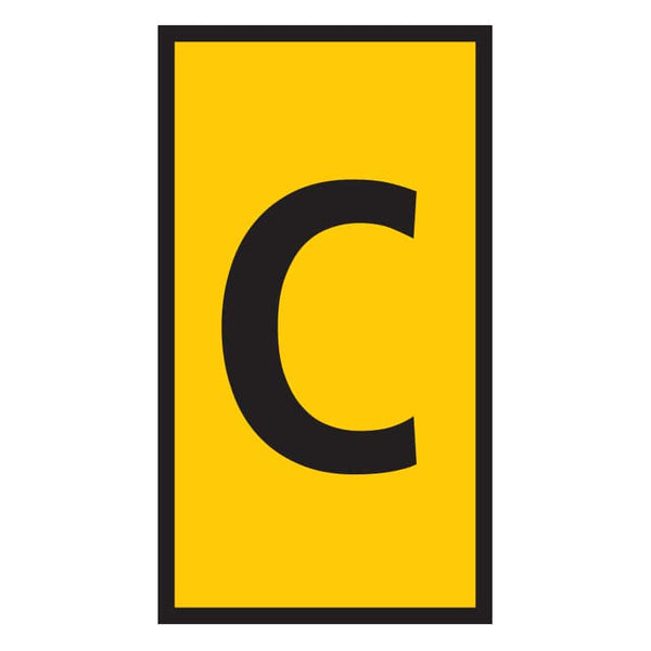 Yellow Electrical Wire Marker with Black 'C' - 0.15-0.75mm Wire Identification