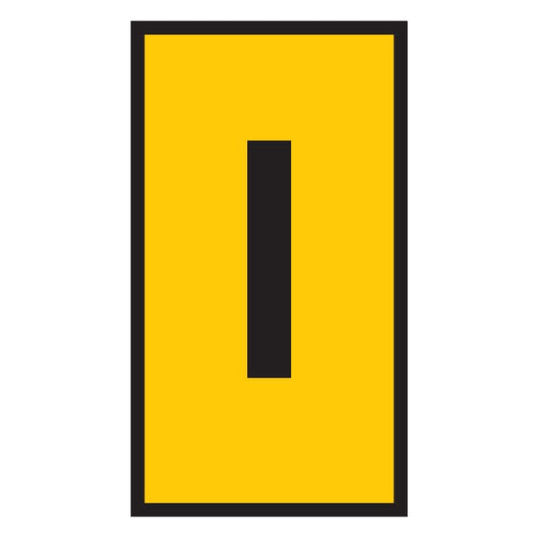 Yellow Floor Marking Letter I - WIC0 Series, Industrial Safety Sign, Chavda.com