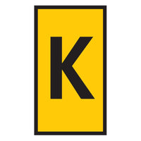 Yellow Cable Marker - Letter K - 0.15-0.75mm WIC0 Series - Identification Label