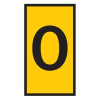 Yellow Cable Marker - Wire Identification Tag, Letter O, Size 0.15-0.75mm