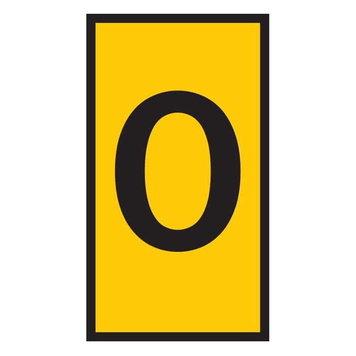 Yellow Cable Marker - Wire Identification Tag, Letter O, Size 0.15-0.75mm