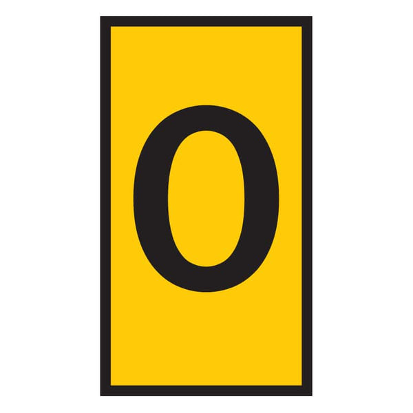 Yellow Cable Marker - Wire Identification Tag, Letter O, Size 0.15-0.75mm