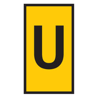 Yellow Marker with Letter U - Wire Identification Tag