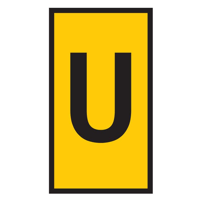 Yellow Marker with Letter U - Wire Identification Tag