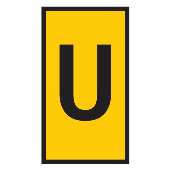 Yellow Marker with Letter U - Wire Identification Tag