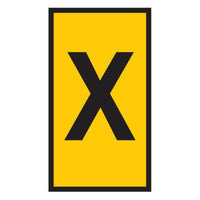 Yellow Wire Marker Marked with X - Cable ID Tag, 0.15-0.75mm. Black 