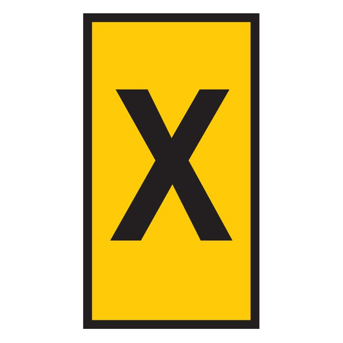 Yellow Wire Marker Marked with X - Cable ID Tag, 0.15-0.75mm. Black 