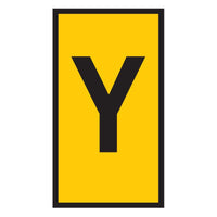 Yellow Cable Marker with Black 'Y' Letter - WIC0 0.15-0.75mm Marker from Chavda.com