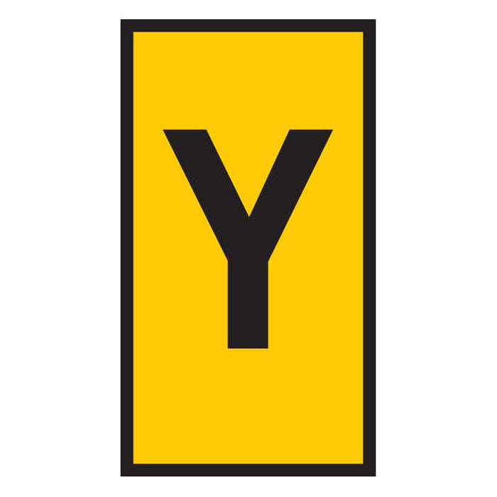 Yellow Cable Marker with Black 'Y' Letter - WIC0 0.15-0.75mm Marker from Chavda.com