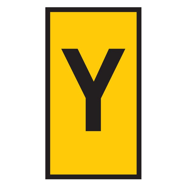 Yellow Cable Marker with Black 'Y' Letter - WIC0 0.15-0.75mm Marker from Chavda.com
