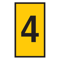 Yellow Marker with Number 4 - WIC 1 Series 0.5-1.5mm - Identification Marker