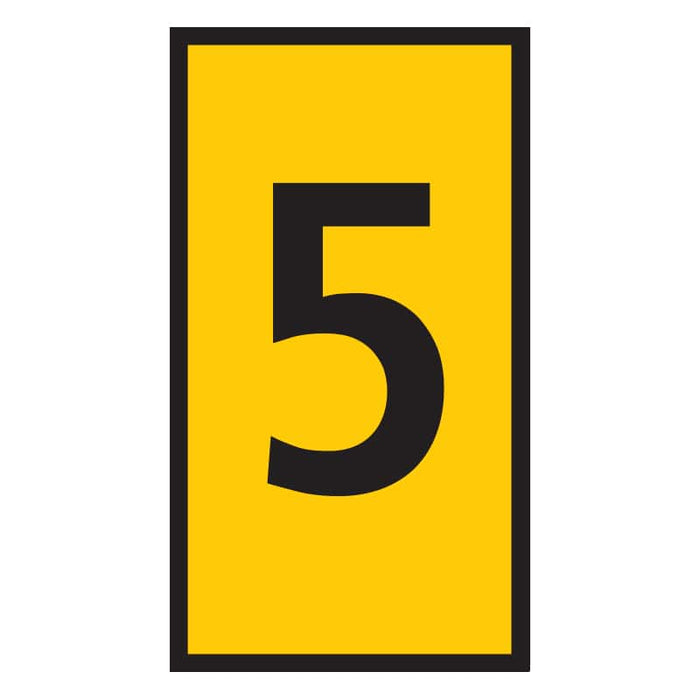 WIC 1 Marker, Yellow, Number 5. Cable Identifier. 0.5-1.5mm. Marking Sleeve.