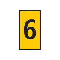 Yellow Cable Marker WIC 1 - Marked with '6' for Wire Identification | 0.5-1.5mm Cable Range