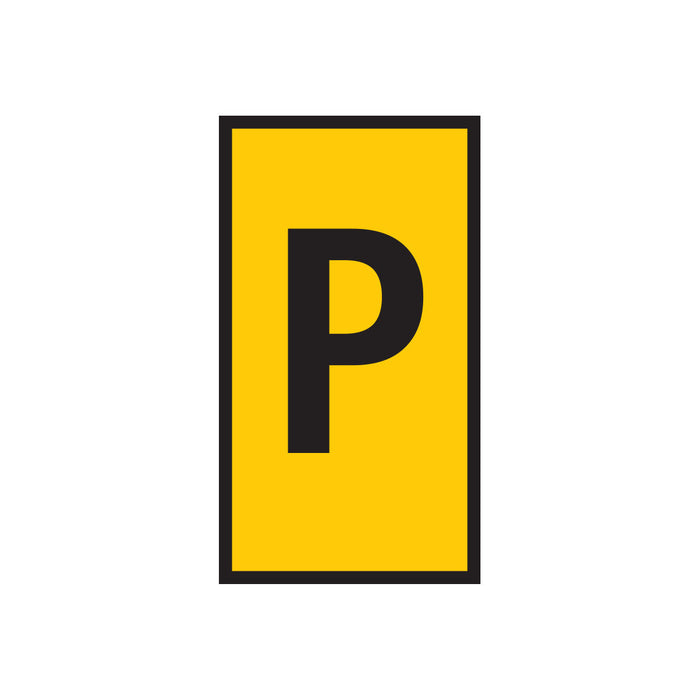 Yellow Parking Marker Sign - WIC 1 0.5-1.5mm Letter P - Safety Signage