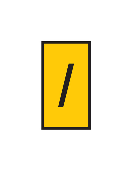 WIC 1 Yellow Marker Slash Symbol - 0.5-1.5mm - Chavda.com. Industrial marking tool for clear identification with black slash.