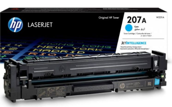 HP 207A Cyan LaserJet Toner Cartridge W2211A - High-Quality Printing, for LaserJet Pro M225 & MFP M283 Printers