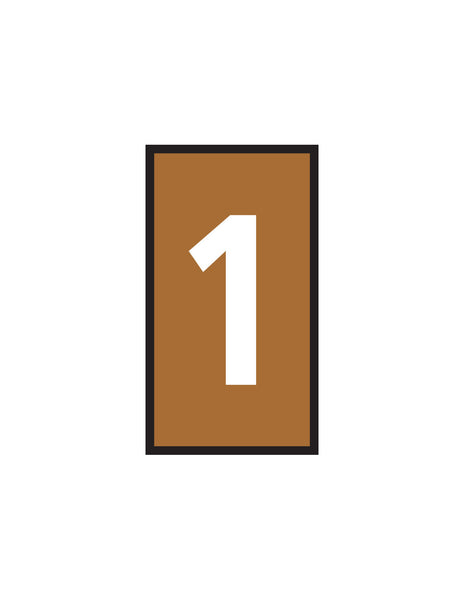 Brown Marker Number 1 - WIC 2 1.5-2.5mm - Chavda.com - Brown Marker Marked 1