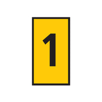 Yellow Marker WIC 2 Number 1: 1.5-2.5mm Yellow Marker with Black Border & the Number 1 in black. Chavda.com