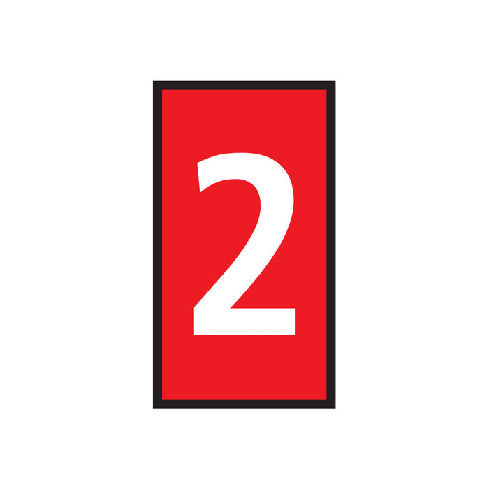 Red Marker with Number 2 - WIC 2, 1.5-2.5mm, Chavda.com
