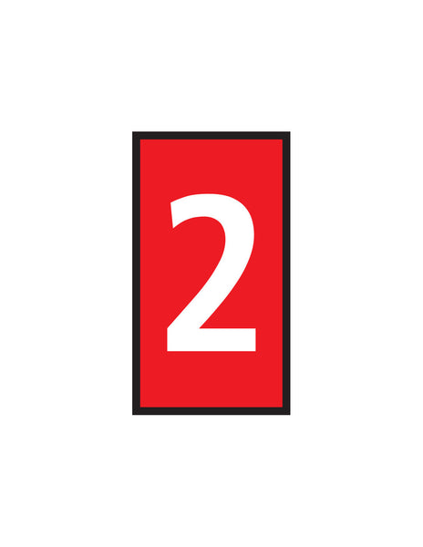 Red Marker with Number 2 - WIC 2, 1.5-2.5mm, Chavda.com