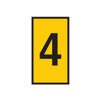 Yellow Marker with Black Number 4 - Waterproof Identifier, chavda.com