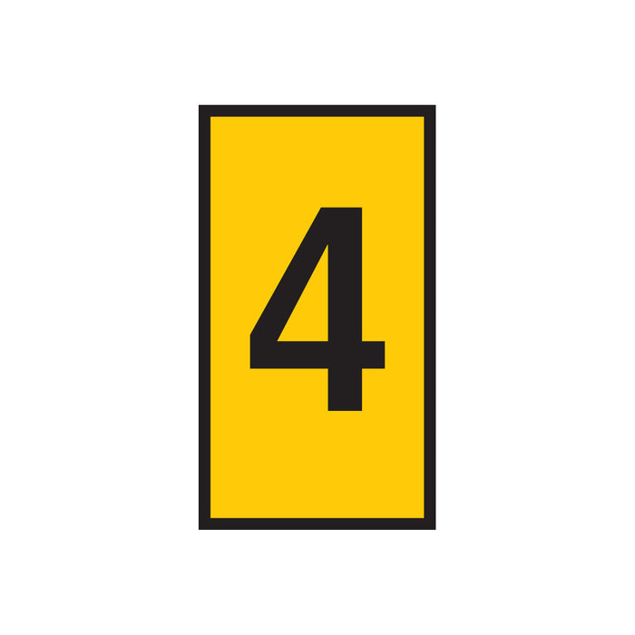 Yellow Marker with Black Number 4 - Waterproof Identifier, chavda.com