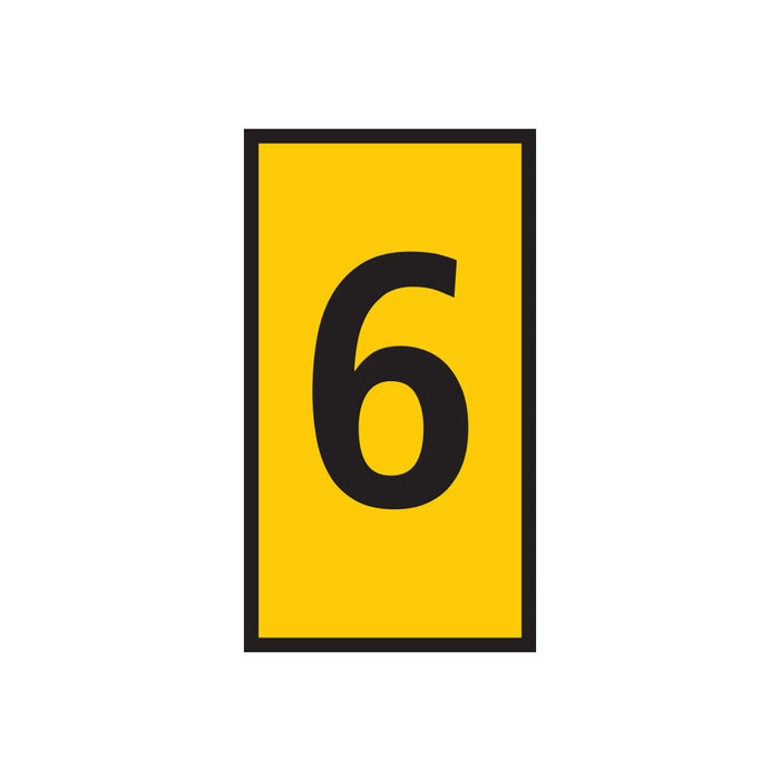 Yellow Marker WIC 2 with Number 6 | 1.5-2.5mm Tip | Chavda