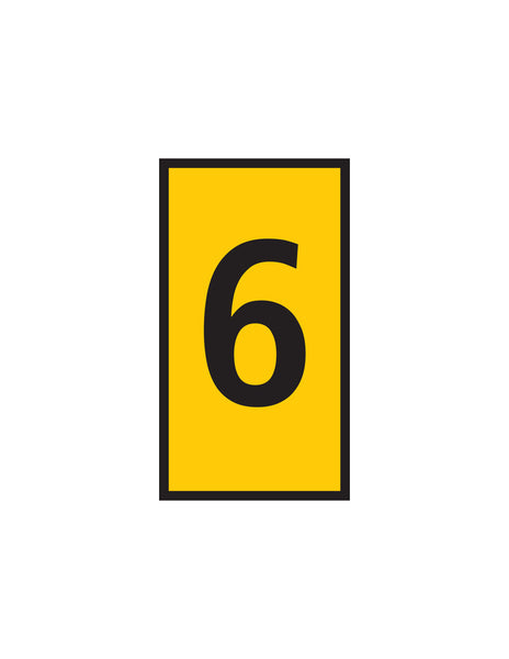 Yellow Marker WIC 2 with Number 6 | 1.5-2.5mm Tip | Chavda
