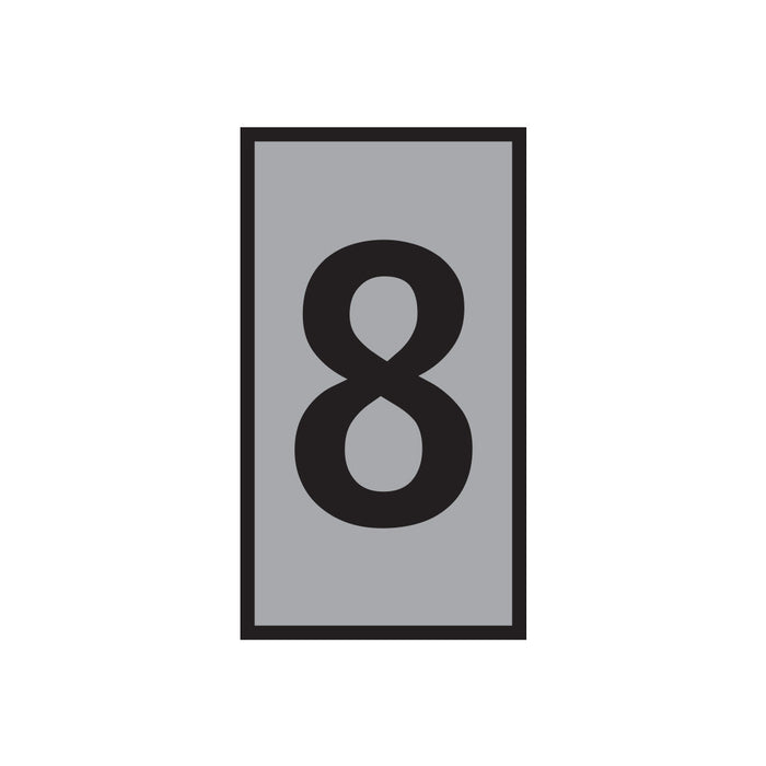 Grey Number 8 Marker - WIC 2 1.5-2.5mm Marking Pen, Identification Label, Numbered Marker