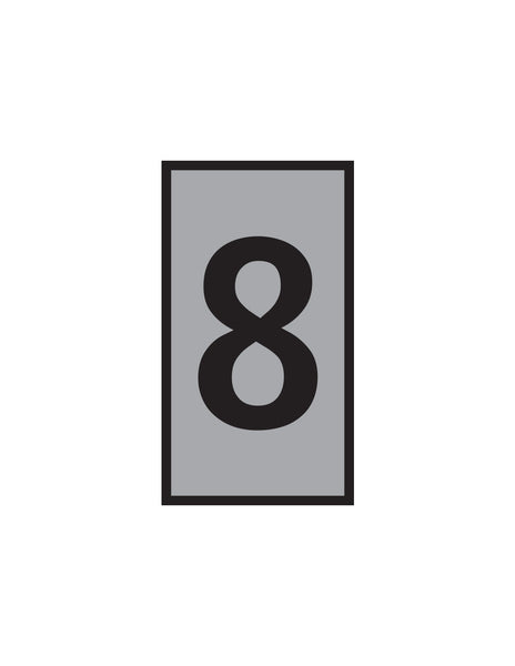 Grey Number 8 Marker - WIC 2 1.5-2.5mm Marking Pen, Identification Label, Numbered Marker