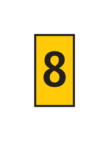 MARKER WIC 2 1.5-2.5mm Yellow Marker with Number 8 - Chavda.com