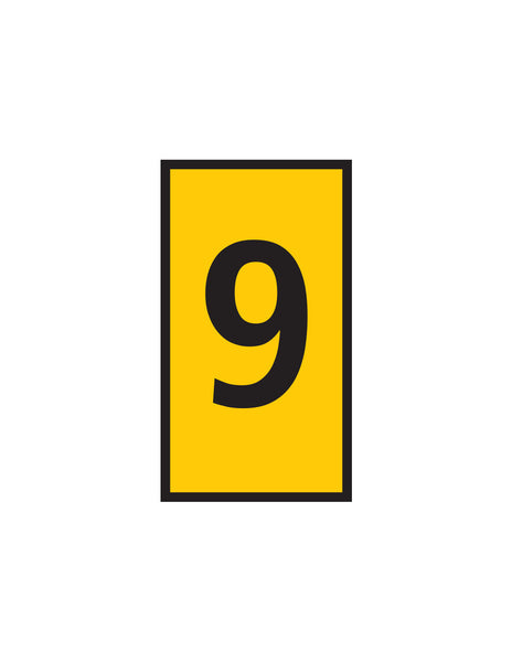 Yellow Marker with Number 9 - WIC 2, 1.5-2.5mm | Identification Marker