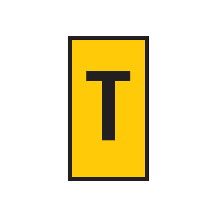Yellow Marker with Black Letter T | 1.5-2.5mm | WIC 2 |  Chavda.com