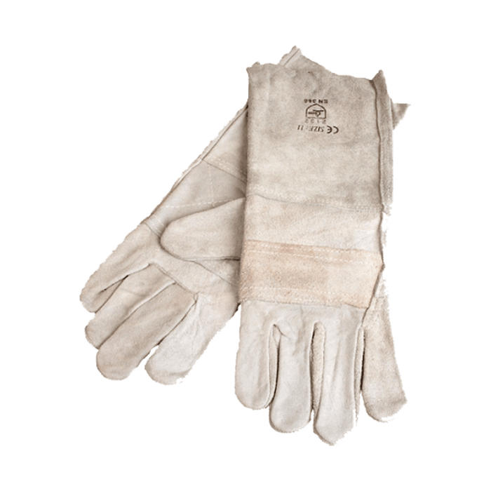 Heavy Duty Chrome Leather Work Gloves - Double Palm Protective Gloves