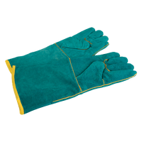 Welding Gloves - Leather Green/Yellow Elbow Length - MATSAFE GREEN/YEL H/D 204MM