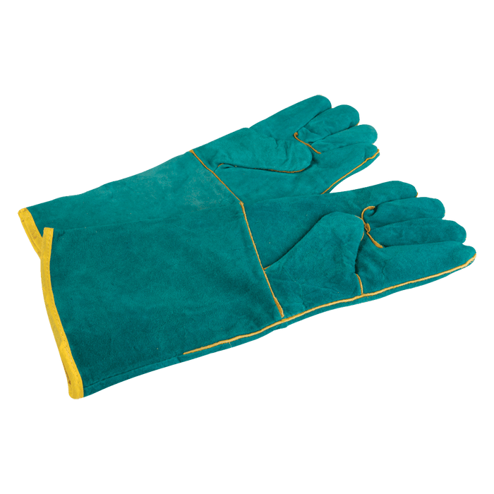 Welding Gloves - Leather Green/Yellow Elbow Length - MATSAFE GREEN/YEL H/D 204MM