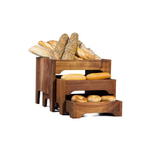 INFINITI Wood Three Tier Bread Stand (395Mm X 395Mm X 330Mm - Complete)  - WBS0003