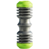 Wedgit Hose Straight Connector: Grey plastic hosepipe joiner with green ends for extending garden or irrigation hoses.