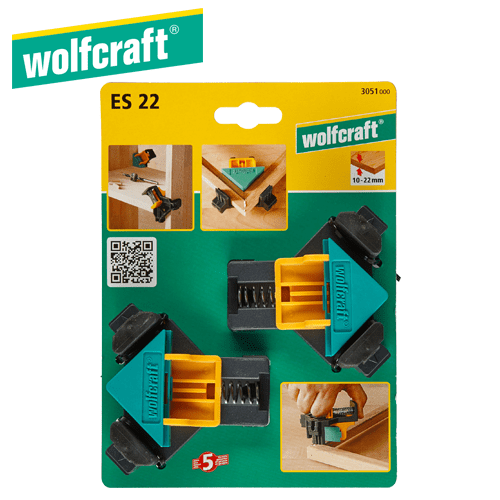 Wolfcraft ES 22 Corner Clamps: Fast 90-Degree Woodworking Joinery Tool, 2-Pack