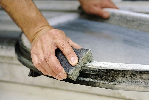 Wolfcraft Sanding Block: Person sanding with double sided 80/120 grit block. DIY, Woodworking.