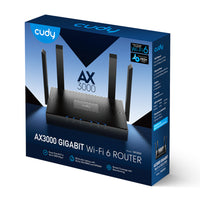 Cudy AX3000 5-Port Gigabit Dual-Band Wi-Fi 6 Mesh Router – Black-WR3000E