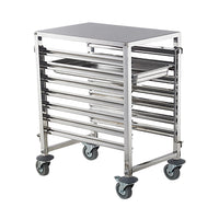 Stainless Steel Mobile 7-Tier Tray Cart | GN 1/1 Compatible | Commercial Kitchen Equipment